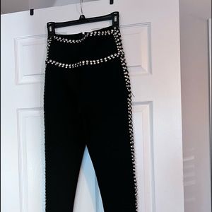 Skinny leg beaded pants